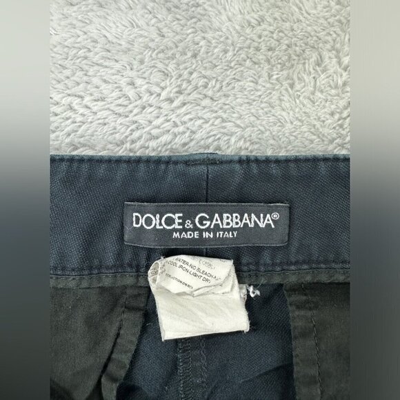 Dolce Gabbana Womens Size 40 EU/4 US/8 UK Navy Blue Button Fly Pants Button Cuff - Picture 3 of 14